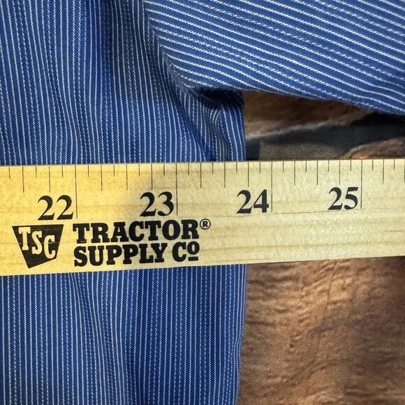 Kenneth Cole Reaction Shirt XL Men’s Blue Striped Button Up Long Sleeve Non Iron - Picture 6 of 7